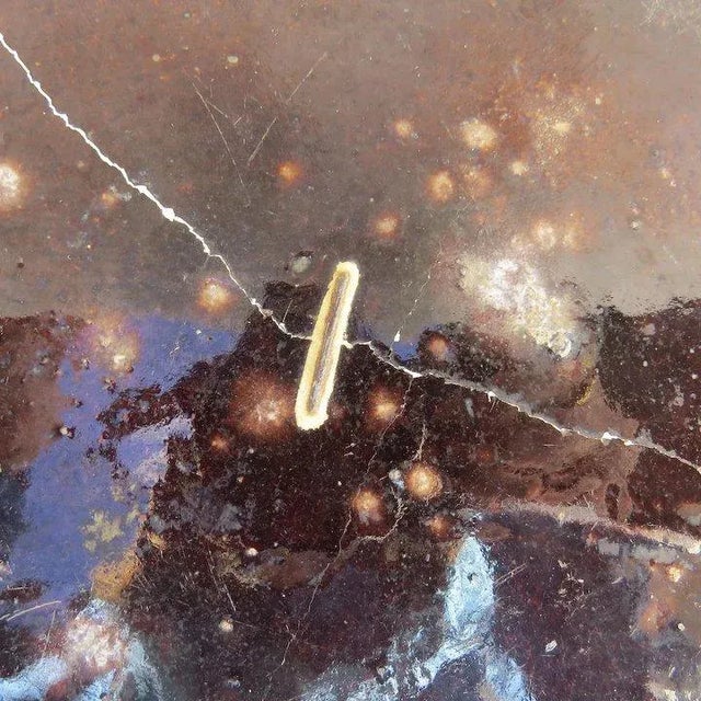 Blue French 19th Century Faience Rouen Platter Staple Repair For Sale - Image 8 of 9