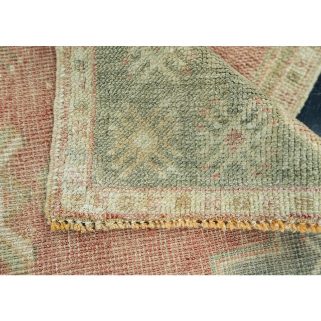 Textile Turkish Mini Rug Oriental Hand Knotted Vintage Rug 1'7" x 3'6" #20742 For Sale - Image 7 of 8