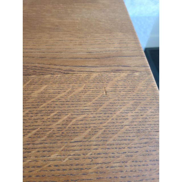 Stickley Style Oak Mission Nightstands (Pair) With Inlaid Gillot & Cie Tile For Sale - Image 10 of 13