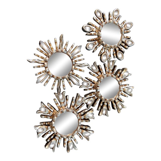 Sunburst Mirror Ornaments, S/4 For Sale