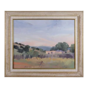 Howard Carr Ranch House and Field Oil Painting, Framed