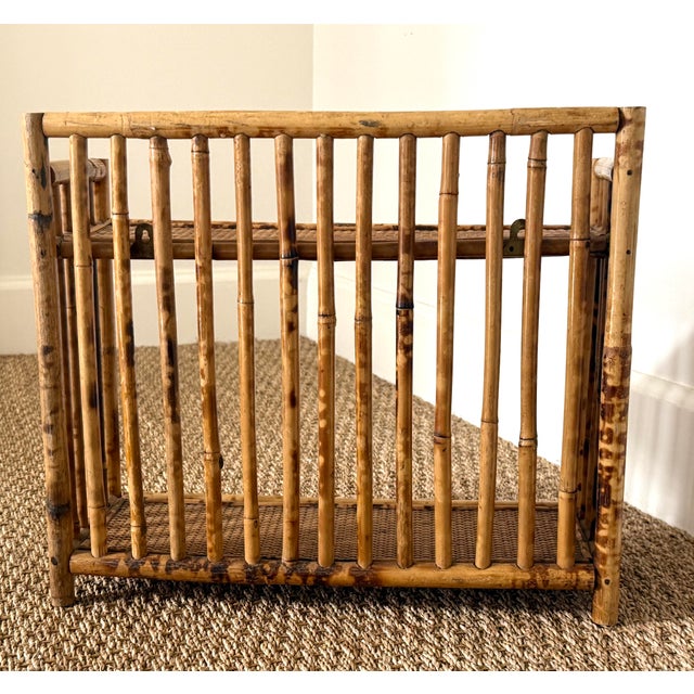 Mid 20th Century Tortoise Rattan Burnt Bamboo Wall or Tabletop Shelf For Sale - Image 5 of 12