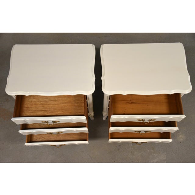 1960s 1960s White French Provincial Nightstands by Dixie - A Pair For Sale - Image 5 of 10