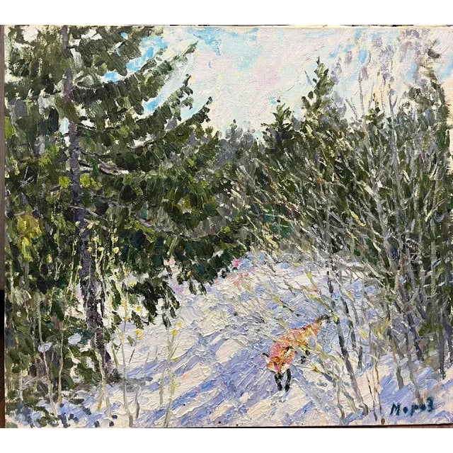 Georgij Moroz, Fox in the Snow, 2006, Oil Painting For Sale - Image 6 of 6