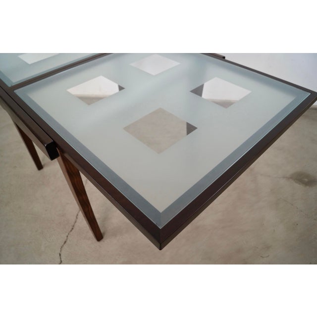 1990’s Italian Extendable Frosted Glass Dining Table For Sale - Image 10 of 12