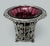 Antique French Sterling Silver Vase Centerpiece Cranberry Glass Poss. Baccarat 19c For Sale - Image 4 of 9