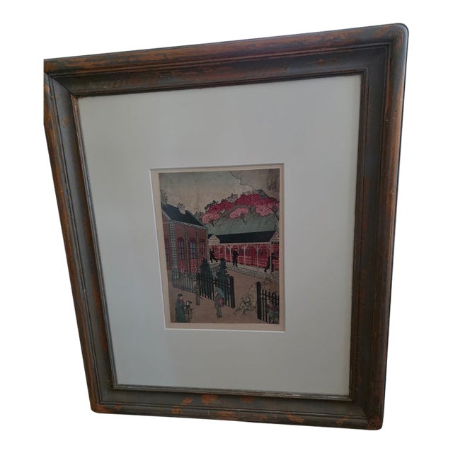 Shimbashi Station Meiji Era Utagawa School Hiroshigi For Sale