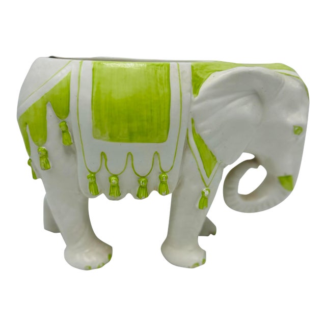 Vintage Elephant Ceramic Planter For Sale