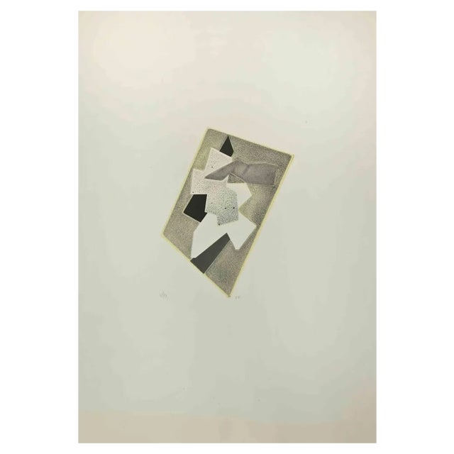 Hans Richter, Abstract Composition, Etching and Collage, 1970 For Sale