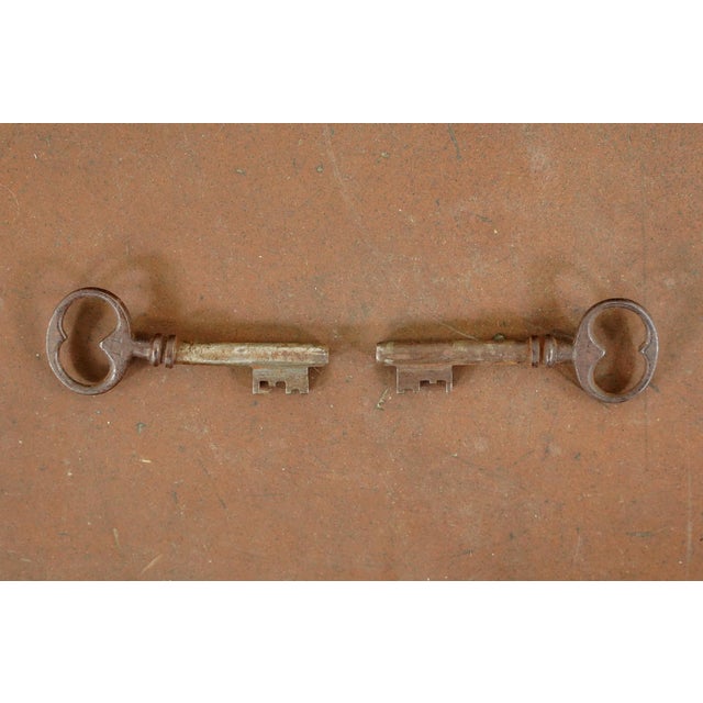 Mid 20th Century Banque De France Leather Top Wood Bank Writing Desk For Sale - Image 16 of 16