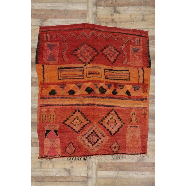 Red Late 20th Century Vintage Moroccan Rug, 06'10 X 07'09 For Sale - Image 8 of 8
