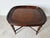 Mid-Century Modern Vintage Henredon / Hekman - Style Faux Bamboo Carved Wood Oval Tray-Top Side Table For Sale - Image 3 of 12