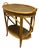 Vintage Rattan Bamboo Two-Tier Oval Serving Table With Removable Tray Top For Sale