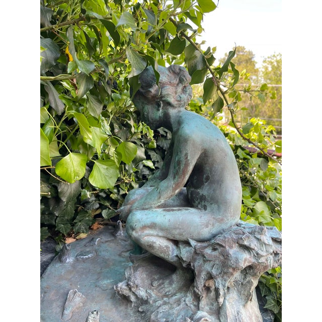 At the Water’s Edge (1914) by Edward Berge – Antique Bronze Sculpture (Roman Bronze Works) Fountain For Sale - Image 15 of 15