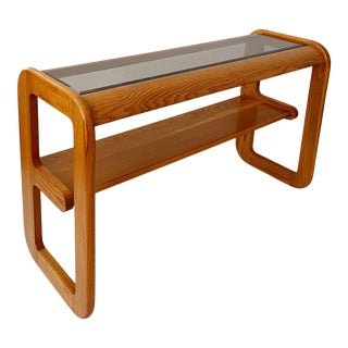 1970s Modern Lou Hodges Oak Console Table For Sale
