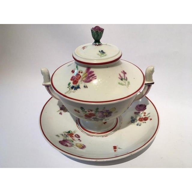 18th Century Porcelain Sugar Bowl with Cover & Plate by Richard Ginori, Italy, Set of 3 For Sale - Image 4 of 18