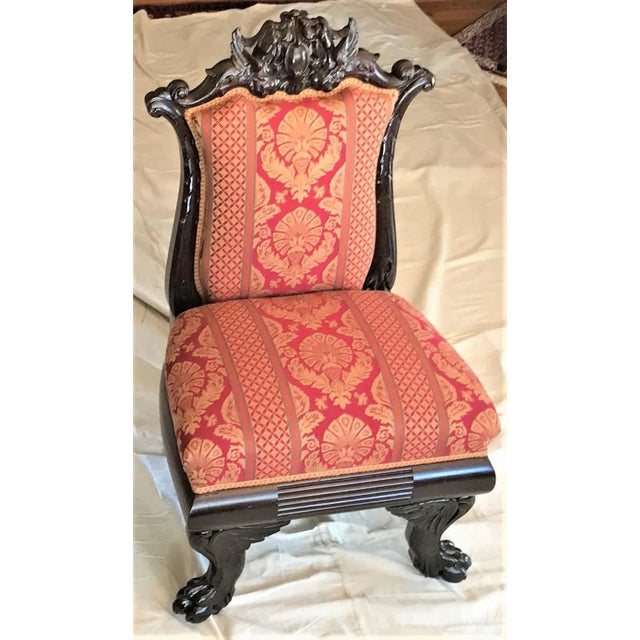 This exquisite mahogany French low chair or slipper chair came from a Washington, D.C. estate. It probably was produced in...