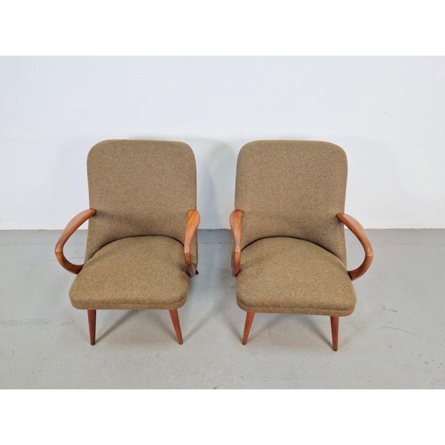 Mid-Century Armchairs and Ottoman in Teak, 1960s, Set of 3 For Sale - Image 11 of 15
