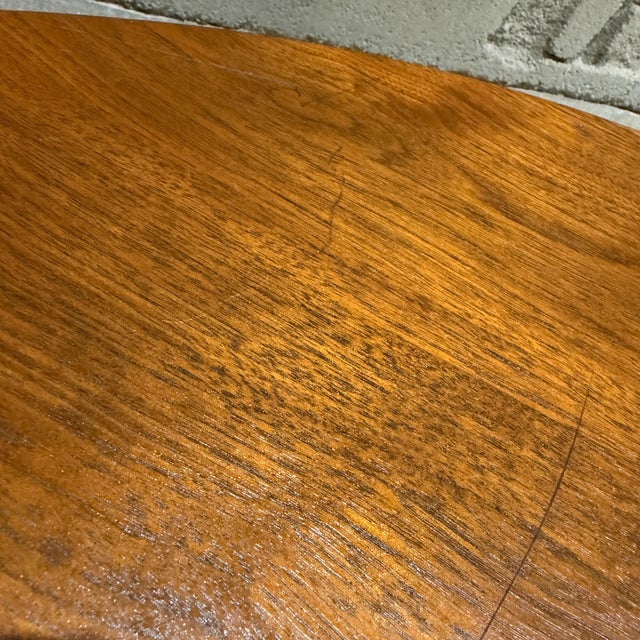 Wood Mid-Century Modern "Guitar Pick" Coffee Table Hairpin Legs For Sale - Image 7 of 9