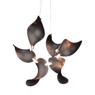Dune 6 Cluster Chandelier with Metallic Tone Shades from Moss Objects For Sale