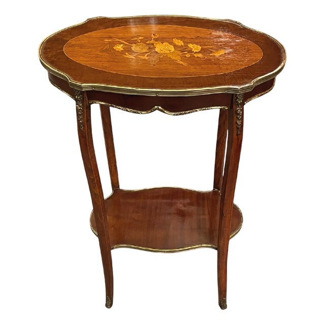 French Side Table with Marquetry, 1920s For Sale