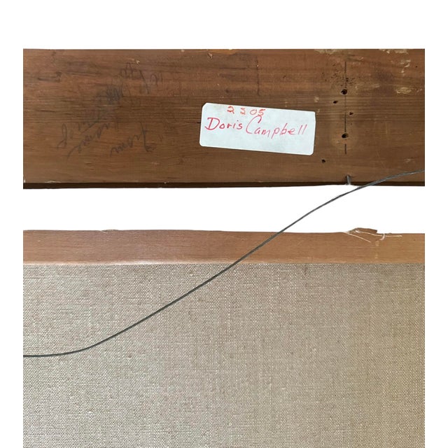 Vintage Mid Century/ Regency Original Society Oil Portrait on Canvas of Socialite Doris Campbell by Listed Artist Victor Lallier in Gilt Wood Frame For Sale In Dallas - Image 6 of 10