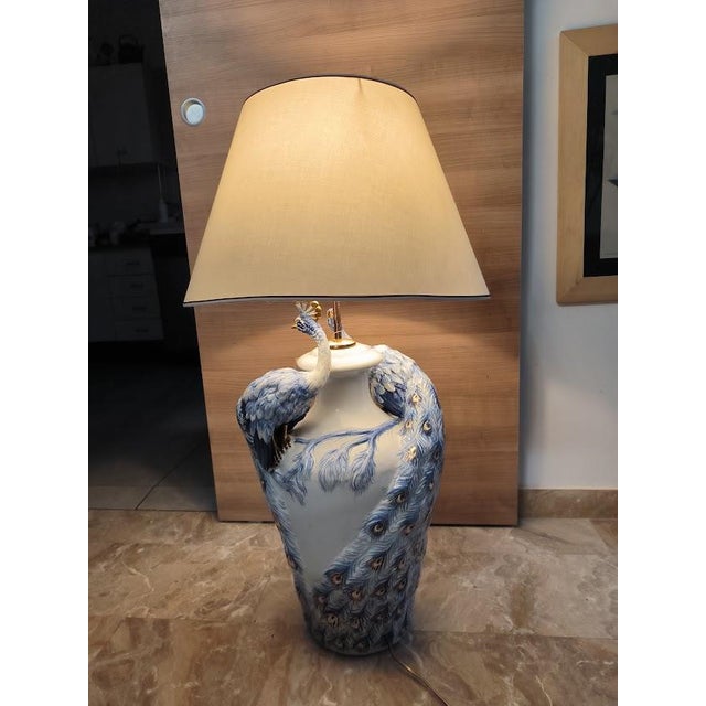 Ceramic Capodimonte Porcelain Lamp, Italy, 1970s For Sale - Image 7 of 13
