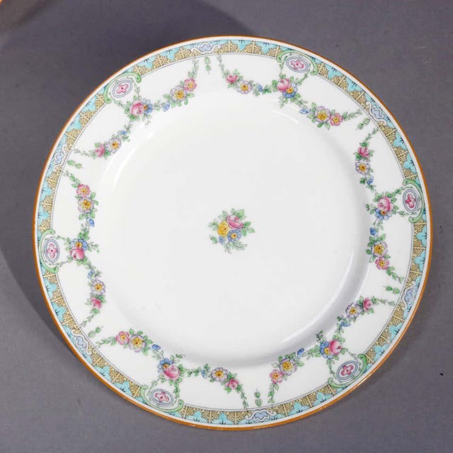 English Mintons Fine China Floral Garland Porcelain Dinner Plates Set of 12 Chairish