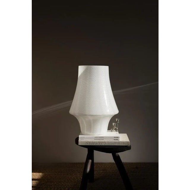 Large Vintage White Mushroom Murano Glass Table Lamp, 1970s For Sale - Image 10 of 10