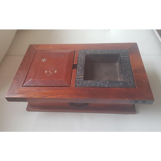Cigarette Box with Drawer and Ashtray For Sale - Image 6 of 6