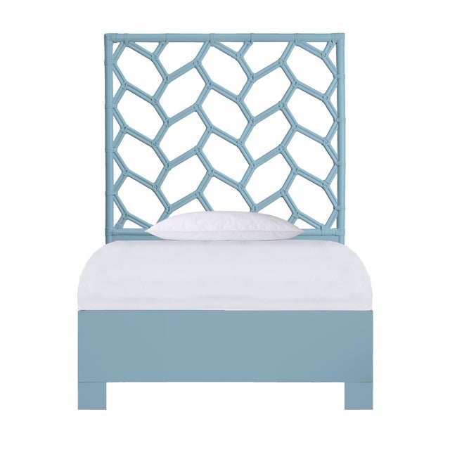 Silas Platform Bed Twin Extra Long - Pool Blue For Sale - Image 12 of 12