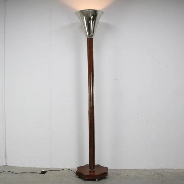 Wood Art Deco Floor Lamp For Sale - Image 7 of 7