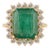 7.22Ct Zambian Emerald Halo Diamond Bridal Cocktail Ring Size 5 in 18k Solid Gold For Sale