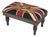 Union Jack Crest Upholstered Stool With Velvet Sides For Sale