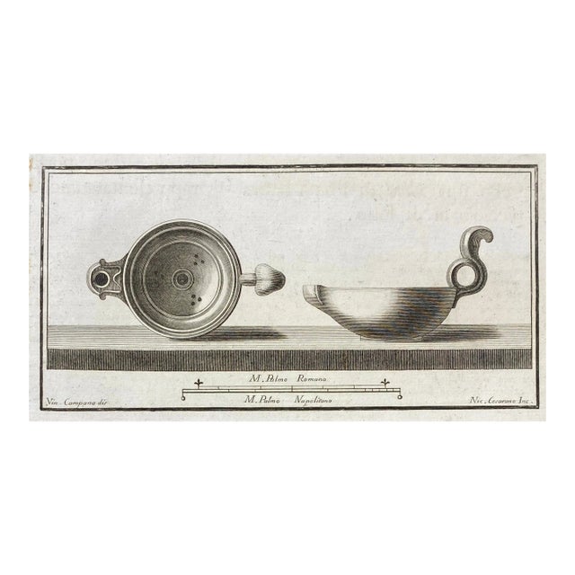 1762 Antique Roman Lamp Engraving For Sale