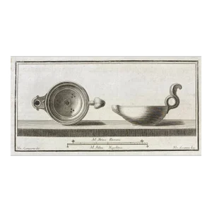 1762 Antique Roman Lamp Engraving
