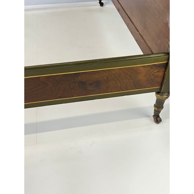 Neoclassical Sligh Grand Rapids Walnut Burl & Hand-Painted Full Bed For Sale - Image 18 of 18