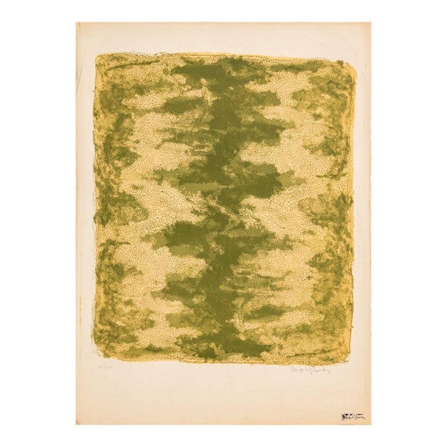 Manfred Schwartz "Green Serration" Lithograph For Sale