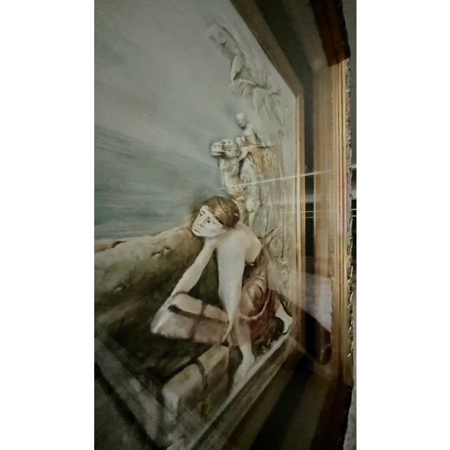 Ivory Early 20th Century Classical-Revival Grand Tour Bas-Relief in Original Giltwood Shadowbox Frame For Sale - Image 8 of 11