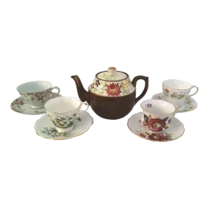 Vintage English Country Tea Set, 9 Pcs