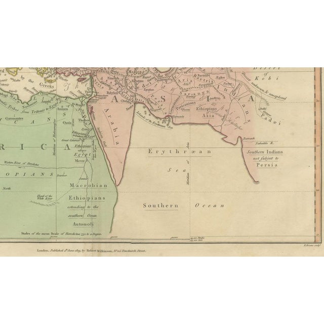 White Antique Classical World Map by Wilkinson, 1819 For Sale - Image 8 of 14