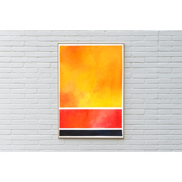 Canary Yellow 2022 "Fields of Colors" Abstract Acrylic Painting on Watercolor Paper by Natalia Roman For Sale - Image 8 of 9