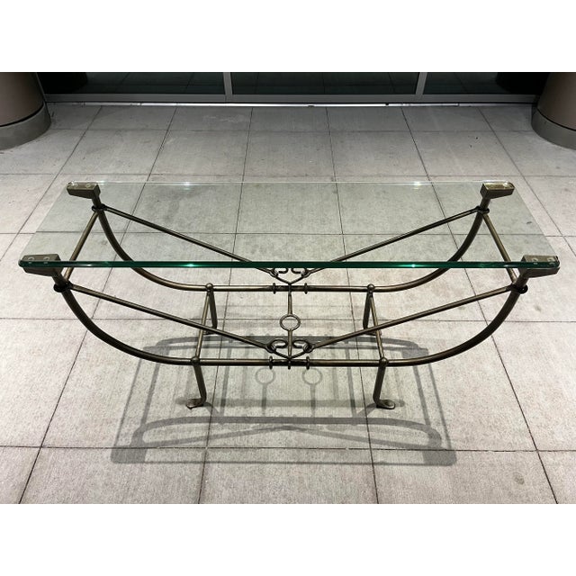 Etruscan Console Sofa Table in Bronze Finish Homage to Giacometti For Sale - Image 9 of 13