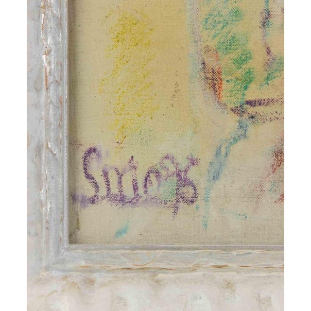 Sirio Pellegrini, Portrait Drawing, 1975, Oil Pastel and Watercolor on Paper For Sale - Image 4 of 5