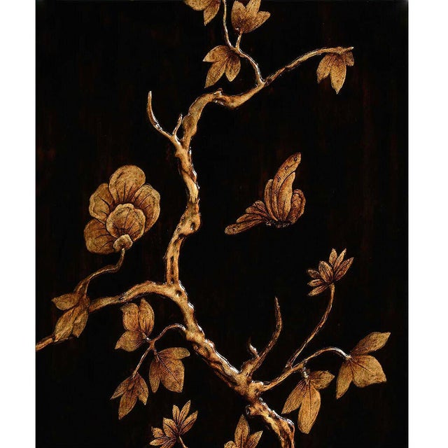 Wood Walnut Secretary Bookcase - Chinoiserie & Mirror Doors For Sale - Image 7 of 10