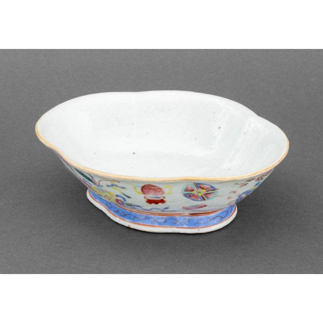 Ceramic Chinese Famille Rose Porcelain Footed Bowl For Sale - Image 7 of 11