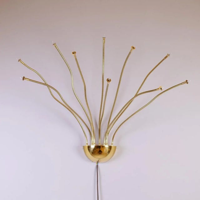 Vintage Brass Model Medusa Wall Lamp by Florian Schulz, 1980s For Sale - Image 6 of 6