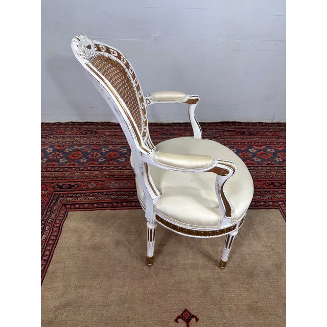 Wood 1990s Cotes France Louis XVI Style Armchair For Sale - Image 7 of 9