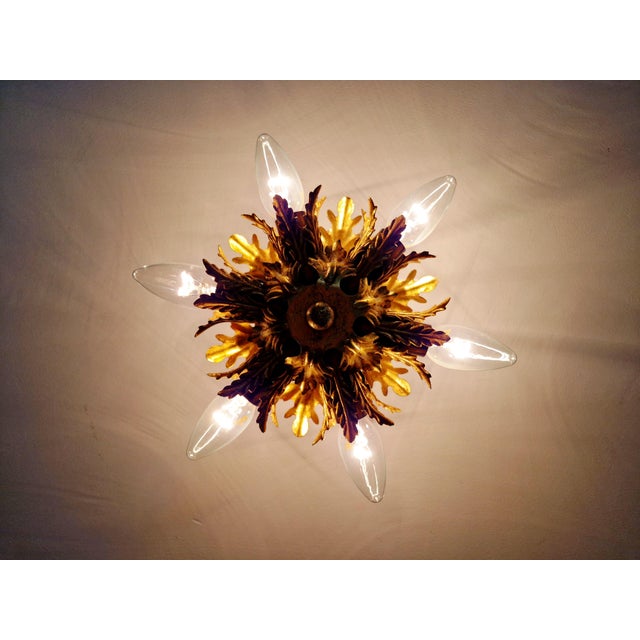 Italian Ceiling Light in Gilded Metal from Banci Firenze, 1970 For Sale - Image 6 of 11