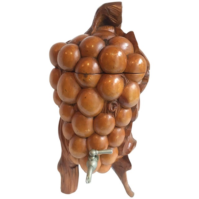 Wood Hand-Carved Samovar With Grapevine Detailing For Sale - Image 7 of 7